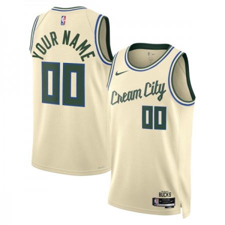 NBA Milwaukee Bucks Trikot Personalisierung Nike 2025-26 City Edition Weiß Swingman - Herren
